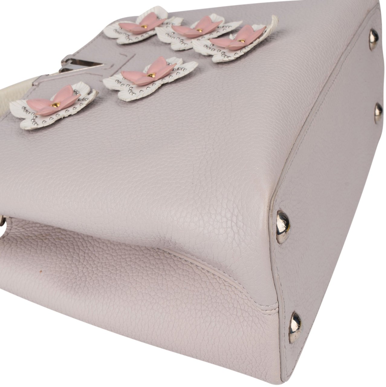 Louis Vuitton Louis Vuitton Limited Flower Grey Taurillon Leather Capucines PM Handbag Donkergrijs