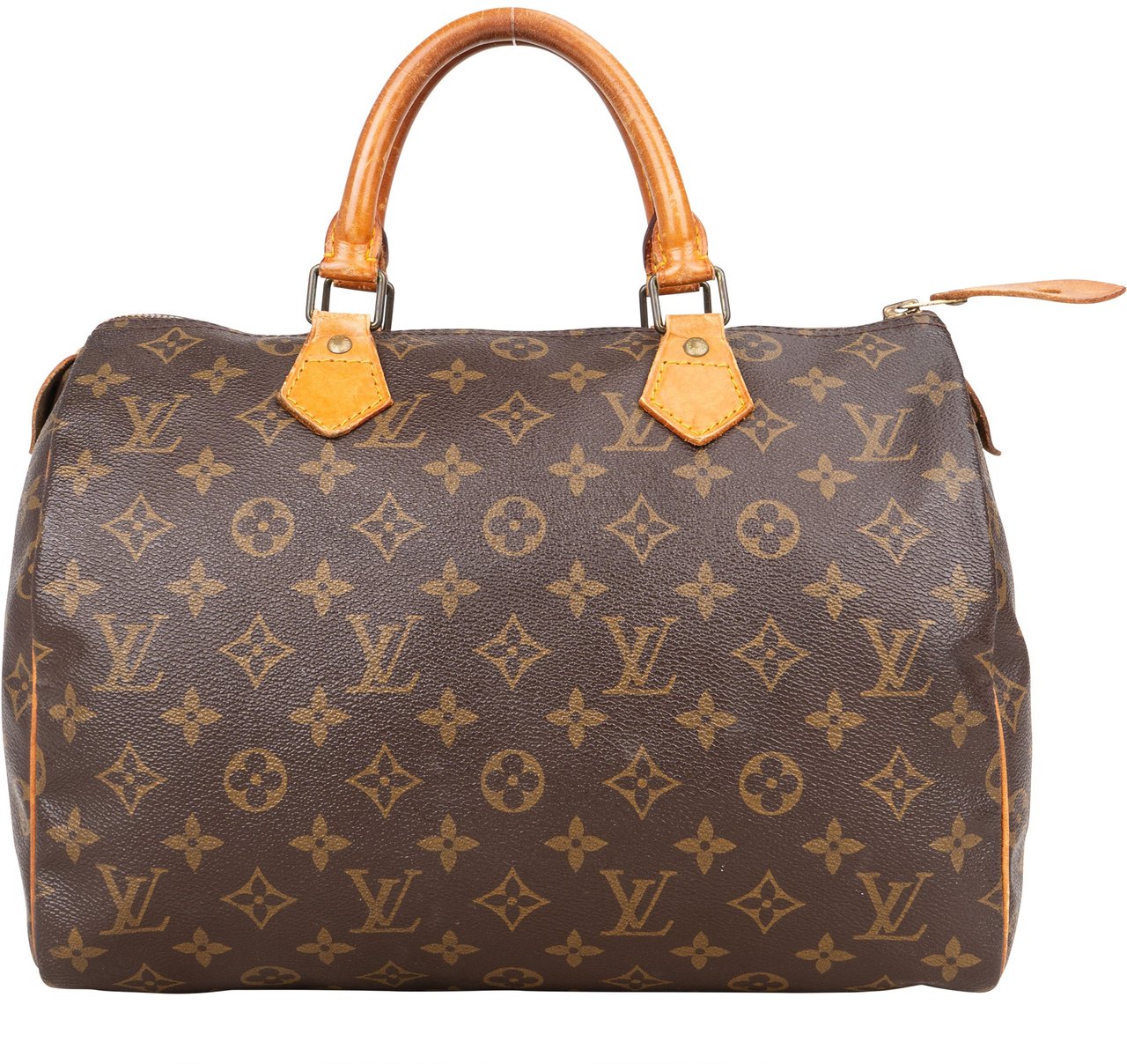 Louis Vuitton Louis Vuitton Canvas Monogram Speedy 30 Handbag Bruin