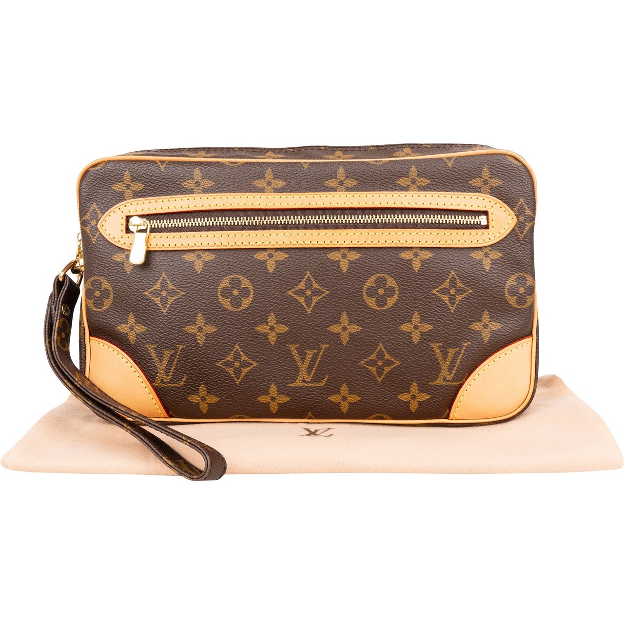 Louis Vuitton Louis Vuitton Canvas Monogram Marly Dragonne Clutch Bruin