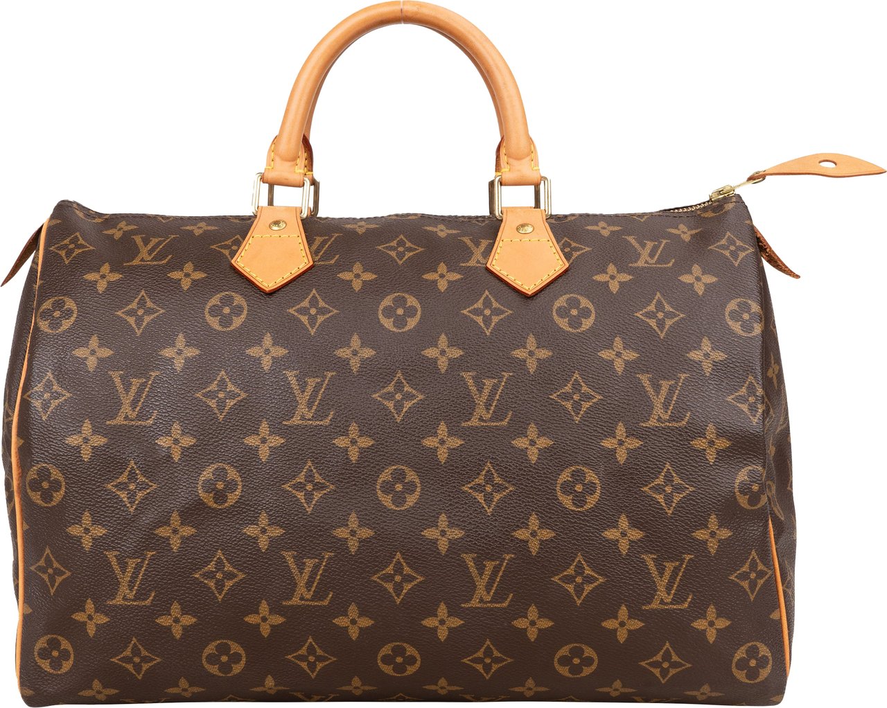 Louis Vuitton Louis Vuitton Canvas Monogram Speedy 35 Handbag Bruin