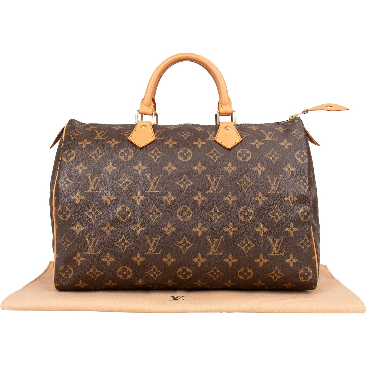 Louis Vuitton Louis Vuitton Canvas Monogram Speedy 35 Handbag Bruin