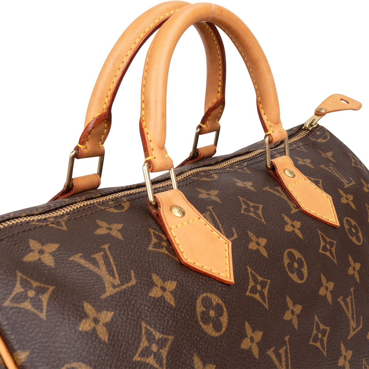 Louis Vuitton Louis Vuitton Canvas Monogram Speedy 35 Handbag Bruin