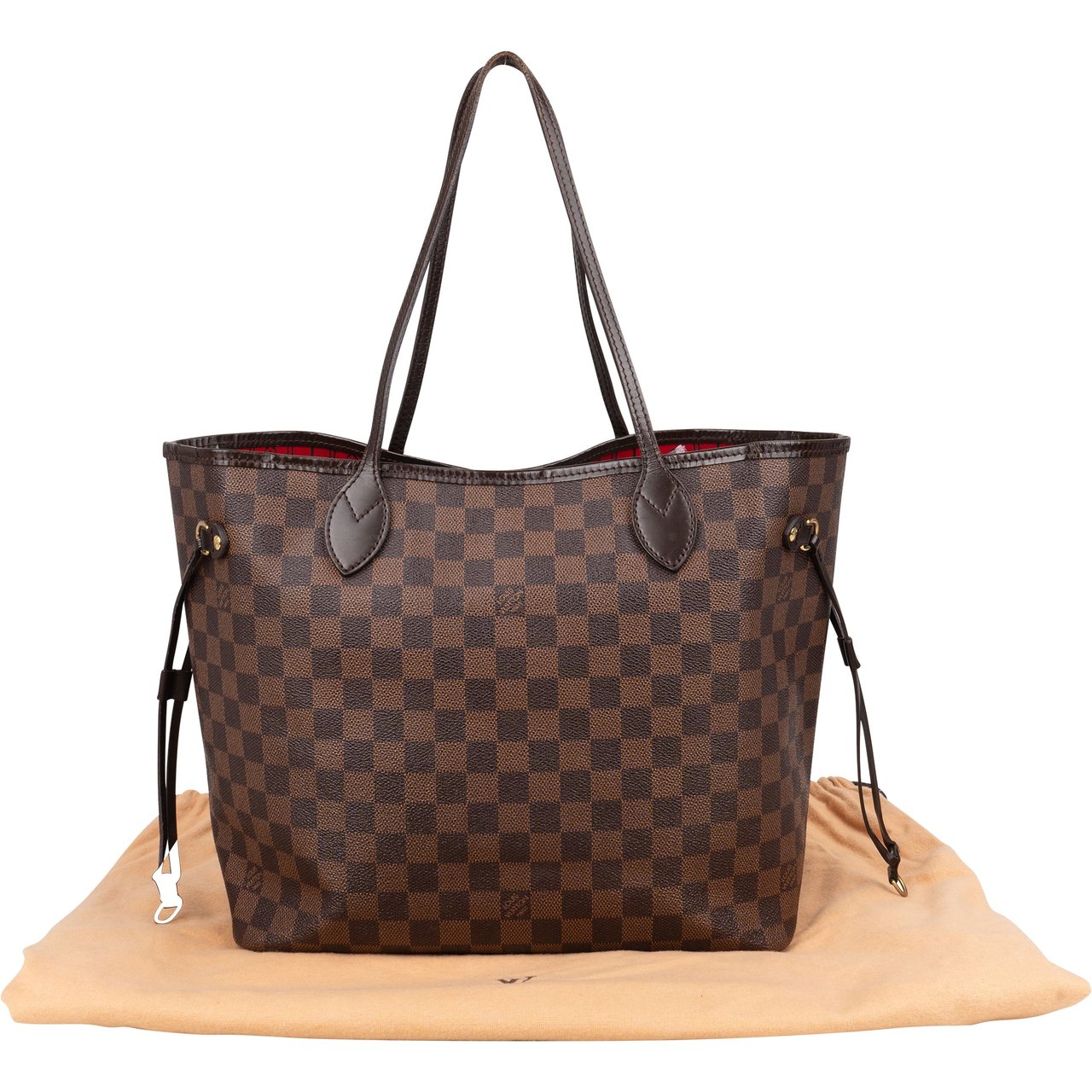 Louis Vuitton Louis Vuitton Damier Ebene Monogram Neverfull MM Shopper Handbag Bruin