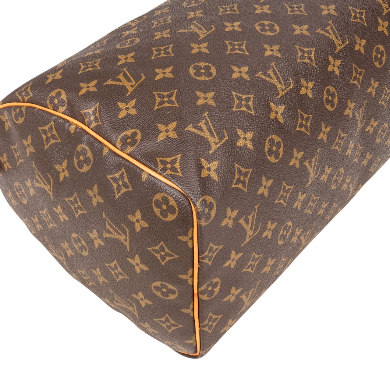 Louis Vuitton Louis Vuitton Canvas Monogram Speedy 40 Handbag Bruin