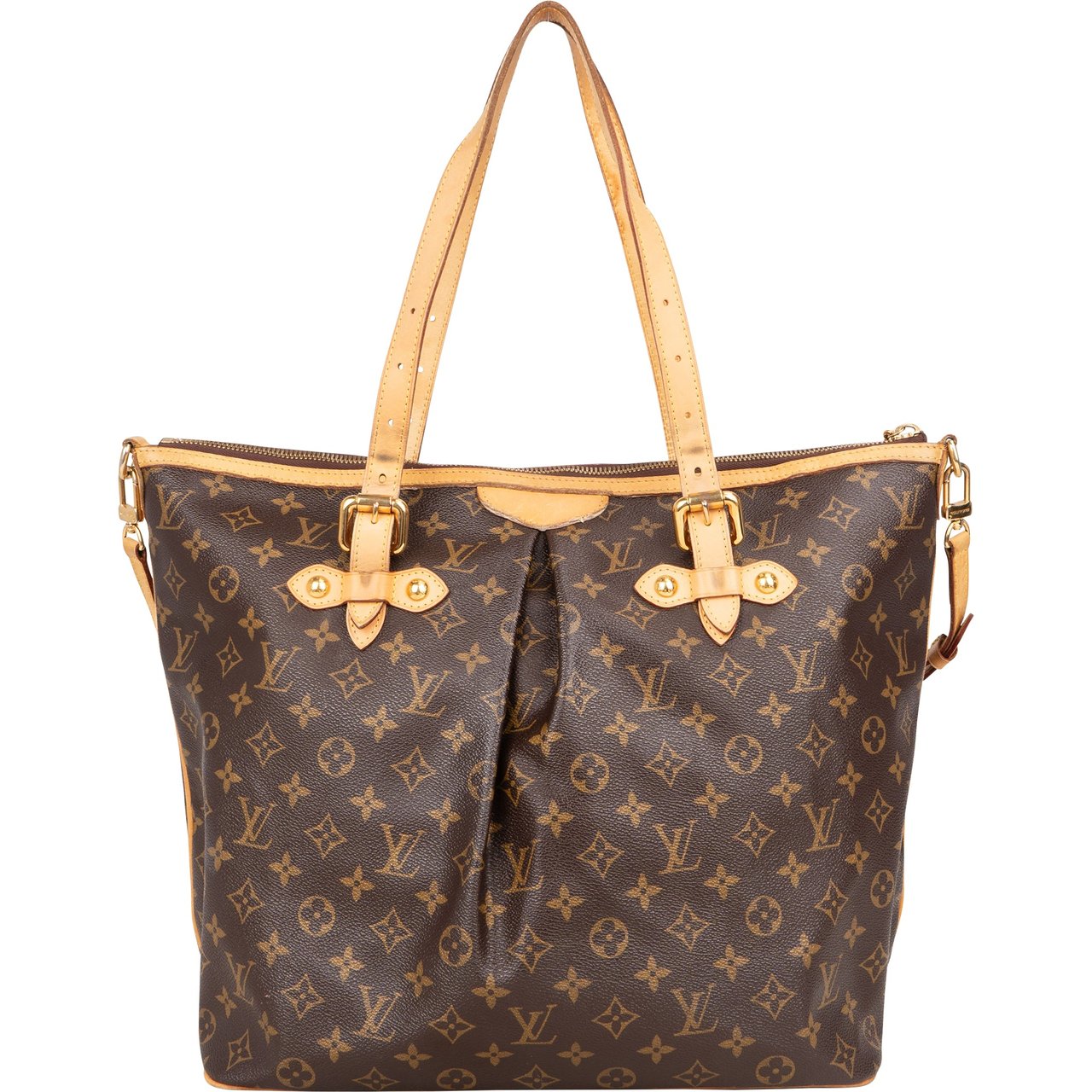 Louis Vuitton Louis Vuitton Canvas Monogram Palermo GM Handbag Bruin