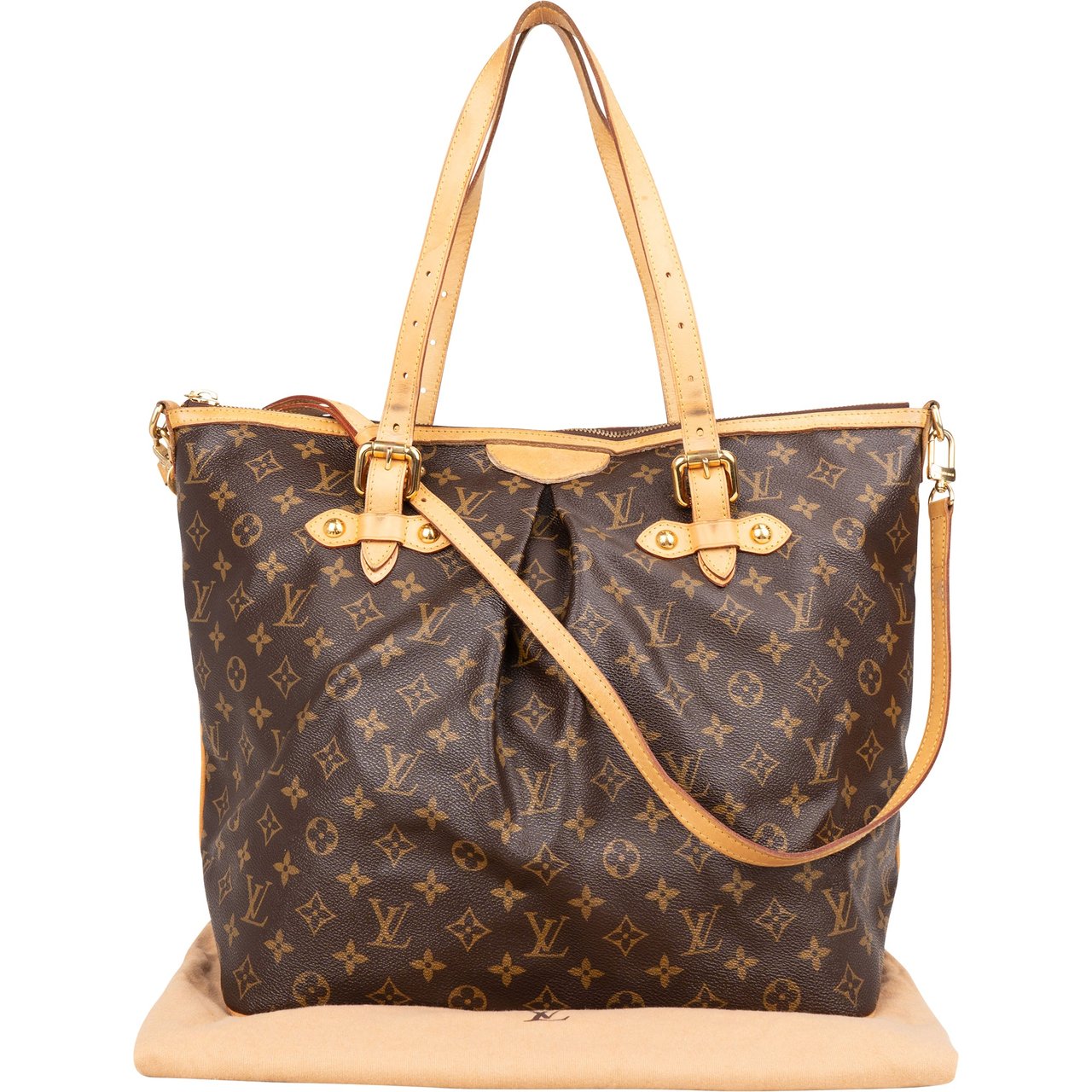 Louis Vuitton Louis Vuitton Canvas Monogram Palermo GM Handbag Bruin