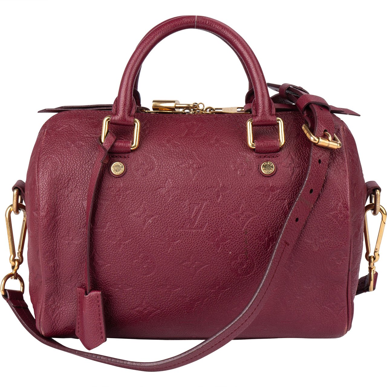 Louis Vuitton Louis Vuitton Leather Empreinte Monogram Speedy 25 Bandouliere Handbag Rood