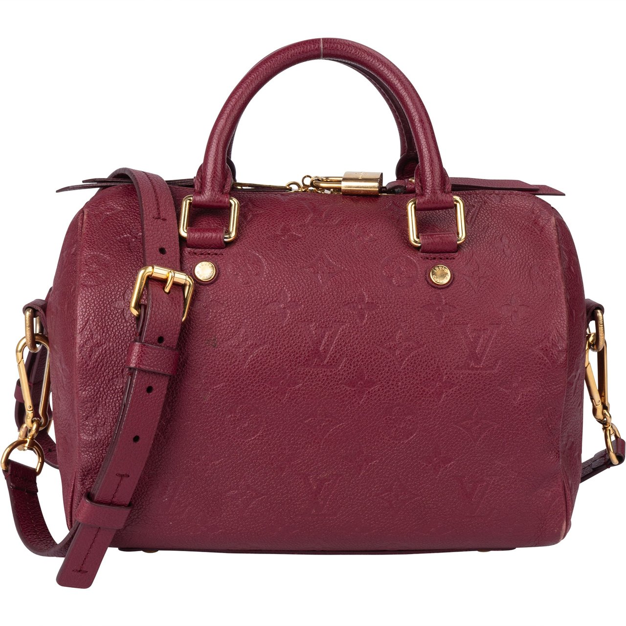 Louis Vuitton Louis Vuitton Leather Empreinte Monogram Speedy 25 Bandouliere Handbag Rood