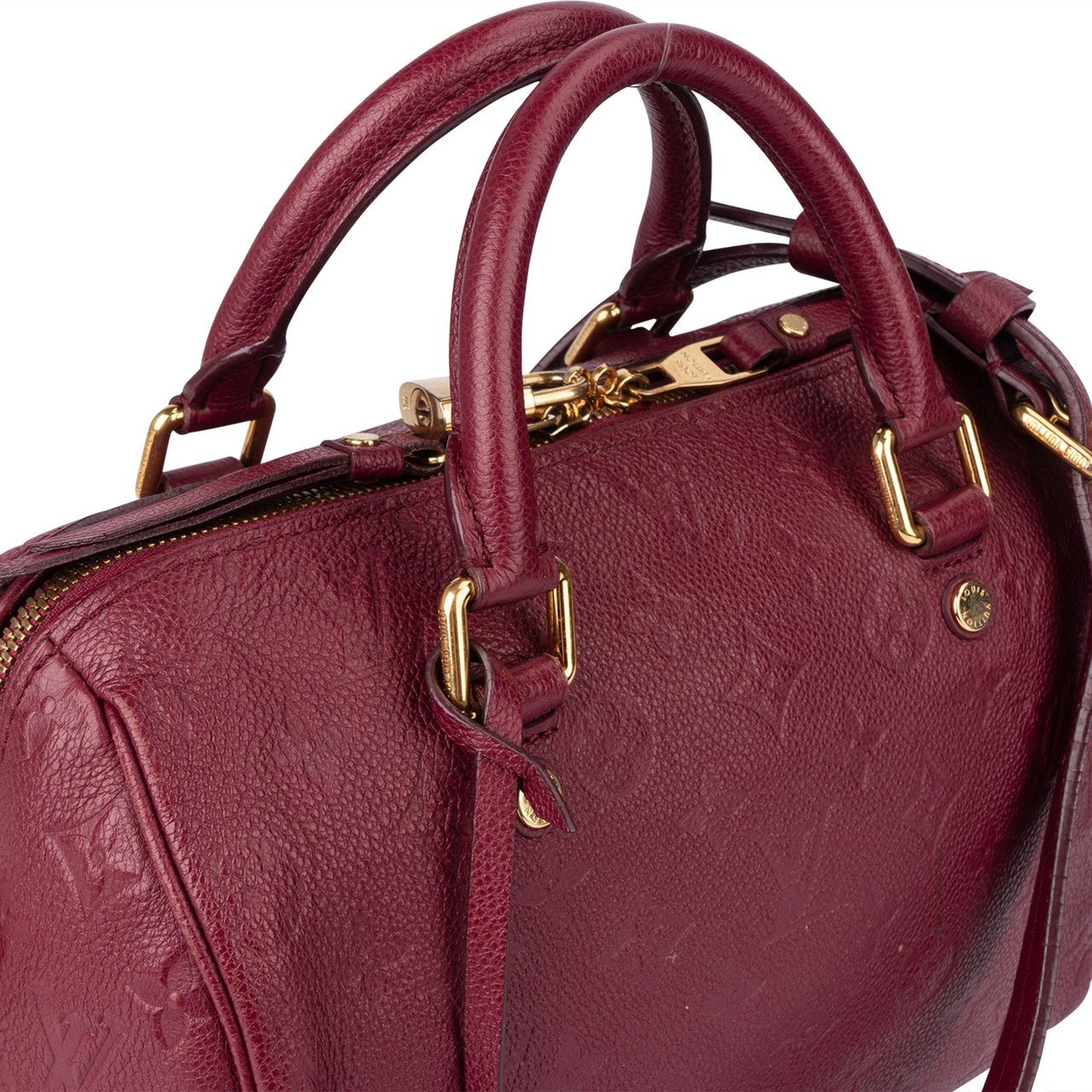 Louis Vuitton Louis Vuitton Leather Empreinte Monogram Speedy 25 Bandouliere Handbag Rood
