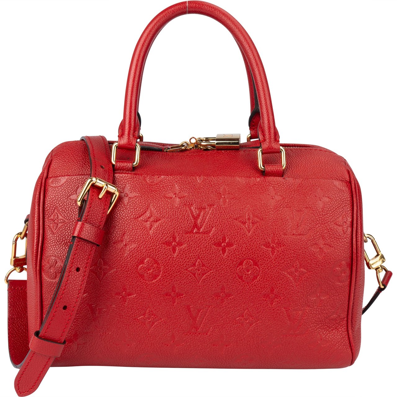 Louis Vuitton Louis Vuitton Leather Empreinte Monogram Speedy 25 Handbag Rood
