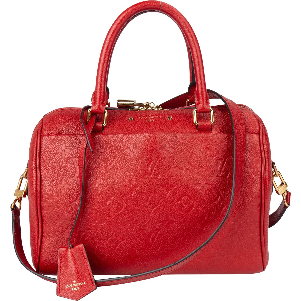 Louis Vuitton Louis Vuitton Leather Empreinte Monogram Speedy 25 Handbag Rood