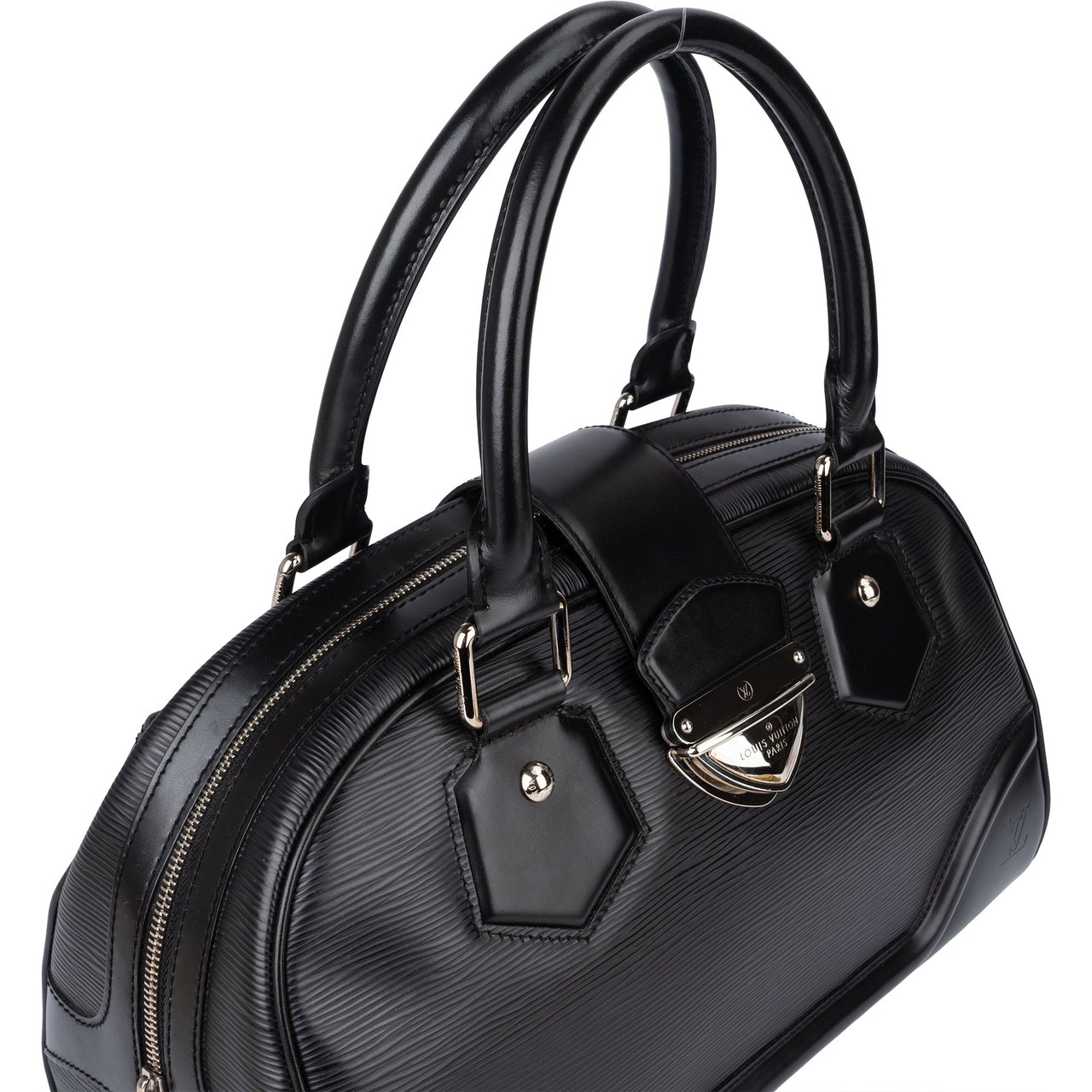 Louis Vuitton Louis Vuitton Noir Epi Leather Montaigne GM Handbag Zwart