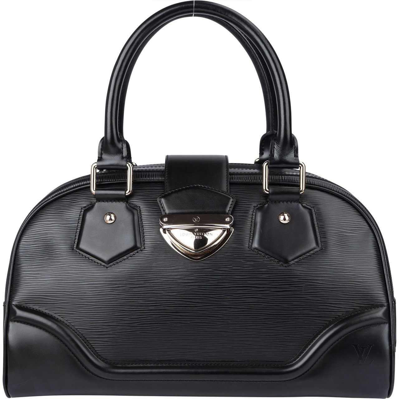 Louis Vuitton Louis Vuitton Noir Epi Leather Montaigne GM Handbag Zwart