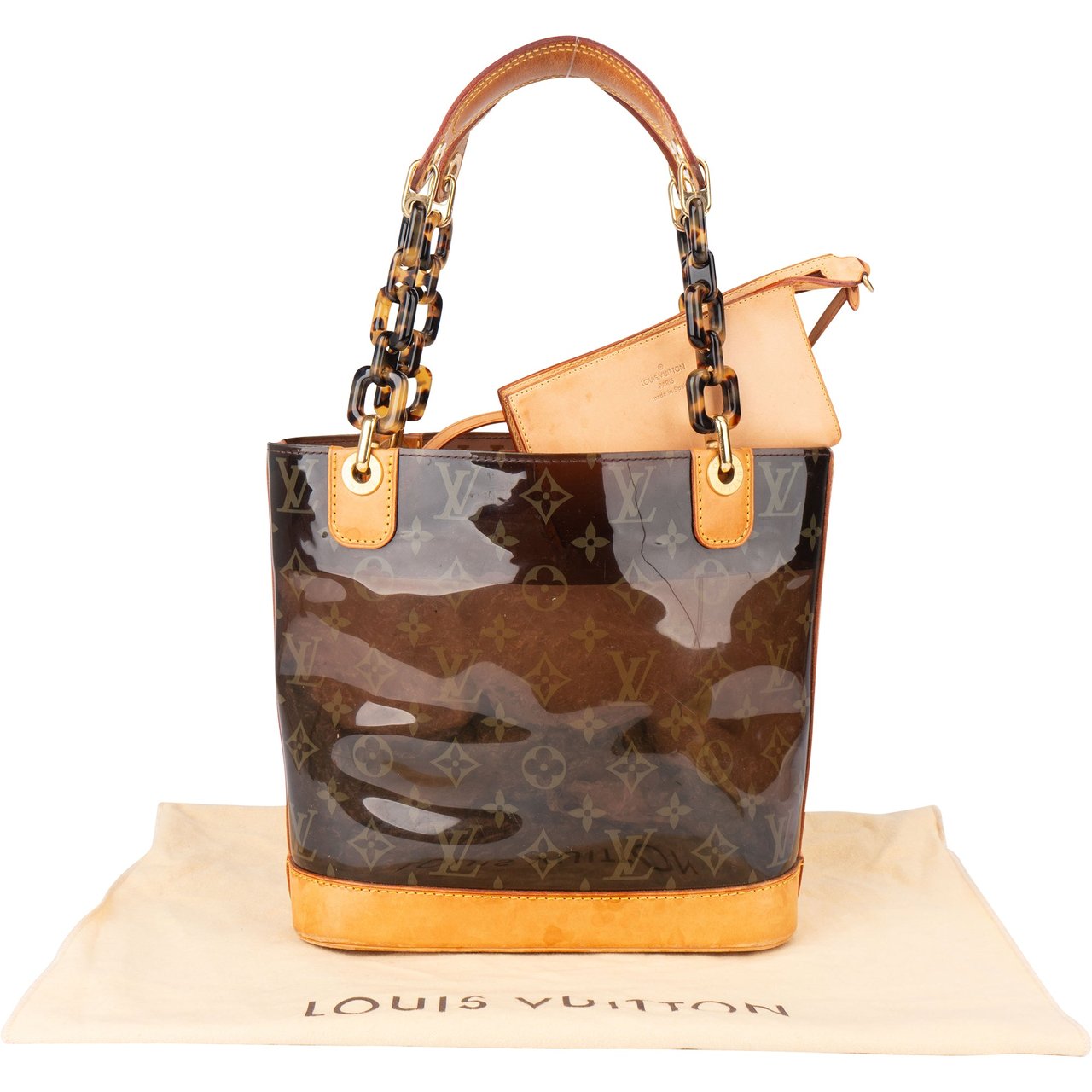 Louis Vuitton Louis Vuitton Transparent Monogram Cabas Ambre PM Handbag Bruin