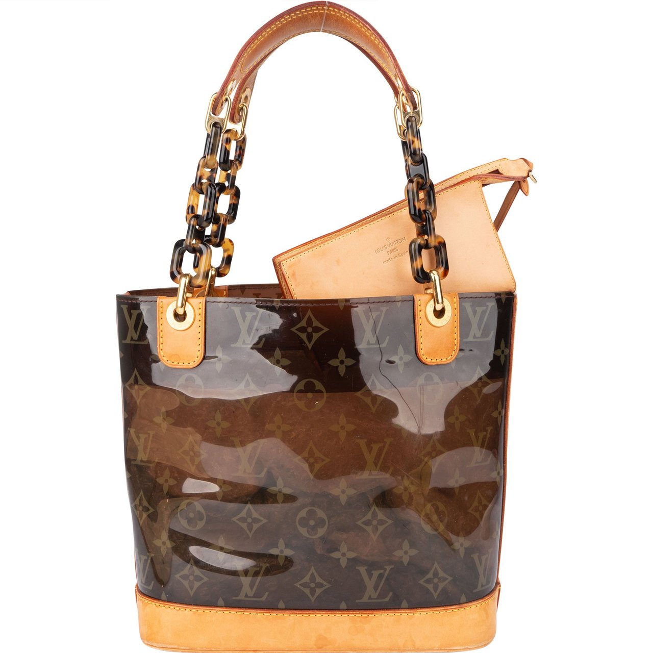 Louis Vuitton Louis Vuitton Transparent Monogram Cabas Ambre PM Handbag Bruin