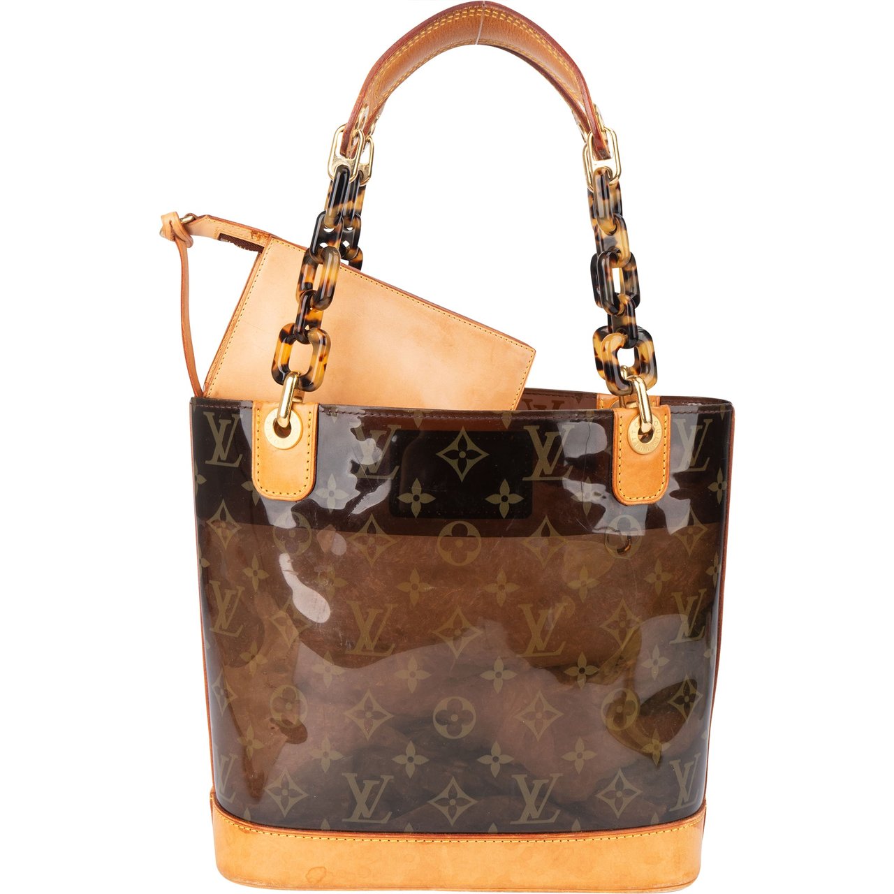 Louis Vuitton Louis Vuitton Transparent Monogram Cabas Ambre PM Handbag Bruin