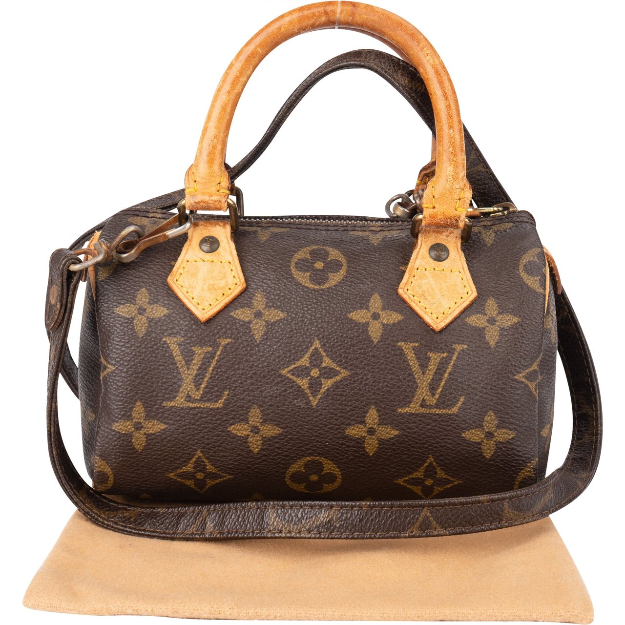 Louis Vuitton Louis Vuitton Canvas Monogram Mini Speedy Handbag Bruin