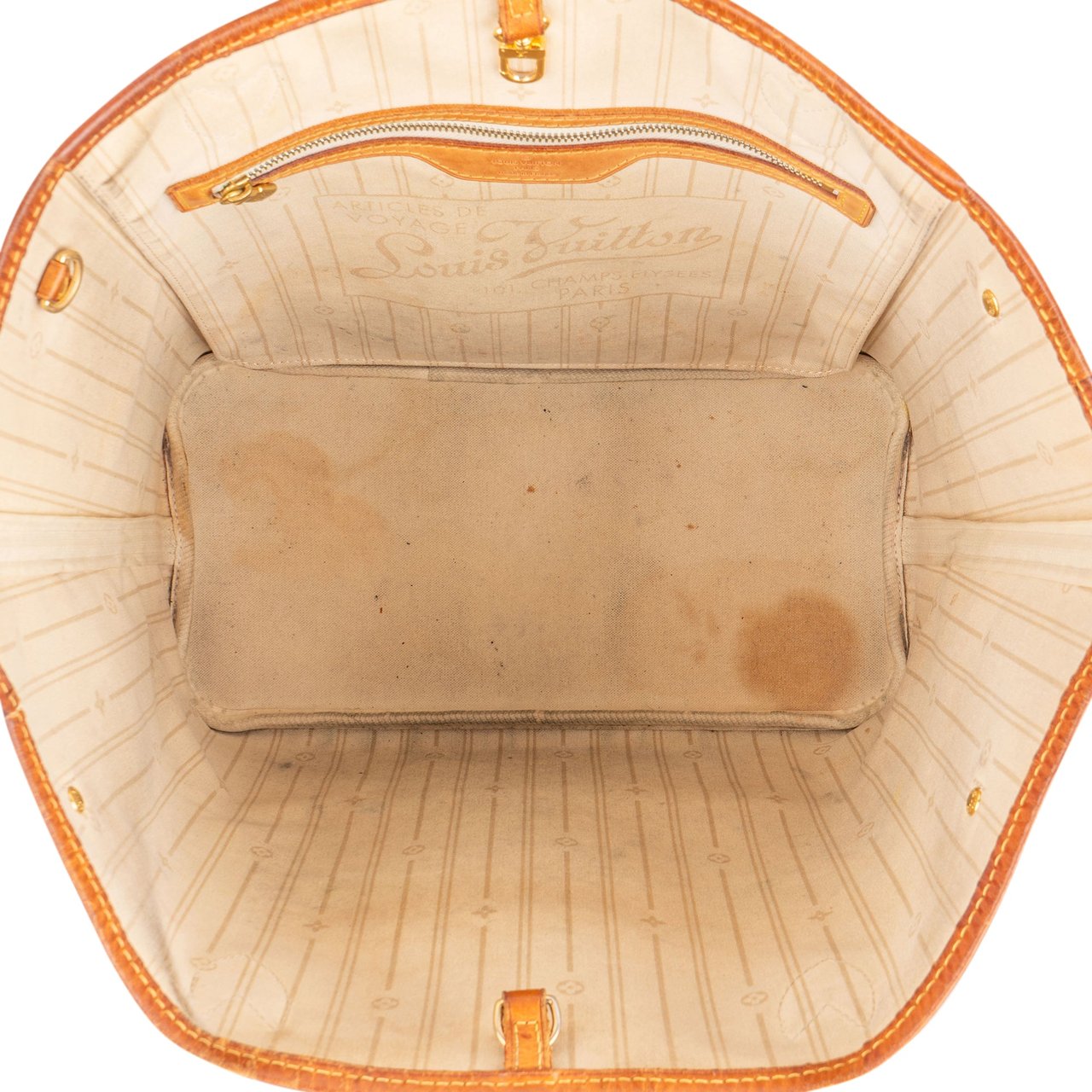 Louis Vuitton Louis Vuitton Damier Azur Monogram Neverfull MM Shopper Handbag Wit