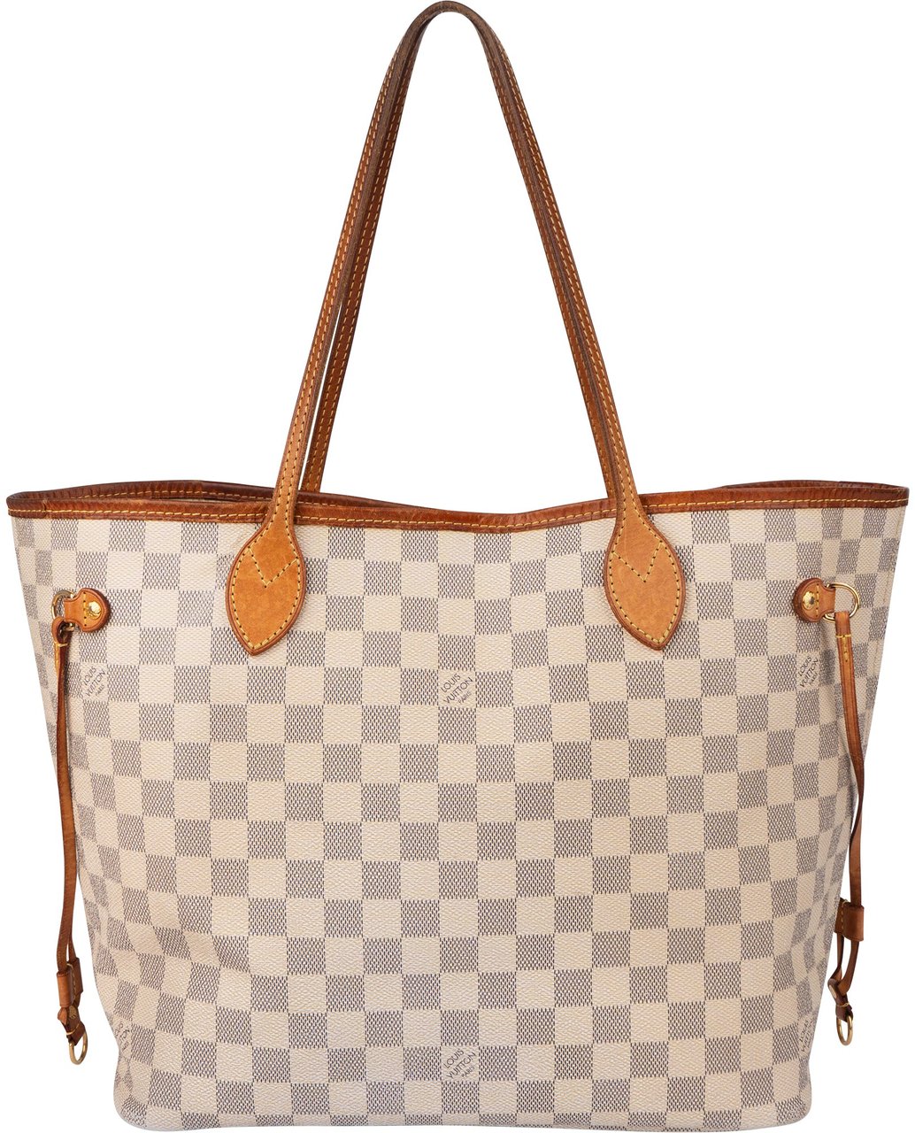 Louis Vuitton Louis Vuitton Damier Azur Monogram Neverfull MM Shopper Handbag Wit