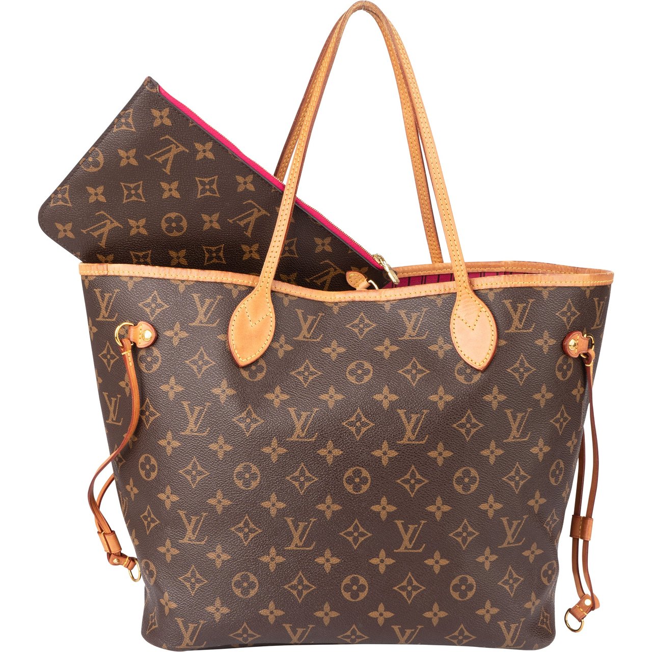 Louis Vuitton Louis Vuitton Canvas Monogram Neverfull MM Shopper Handbag Bruin