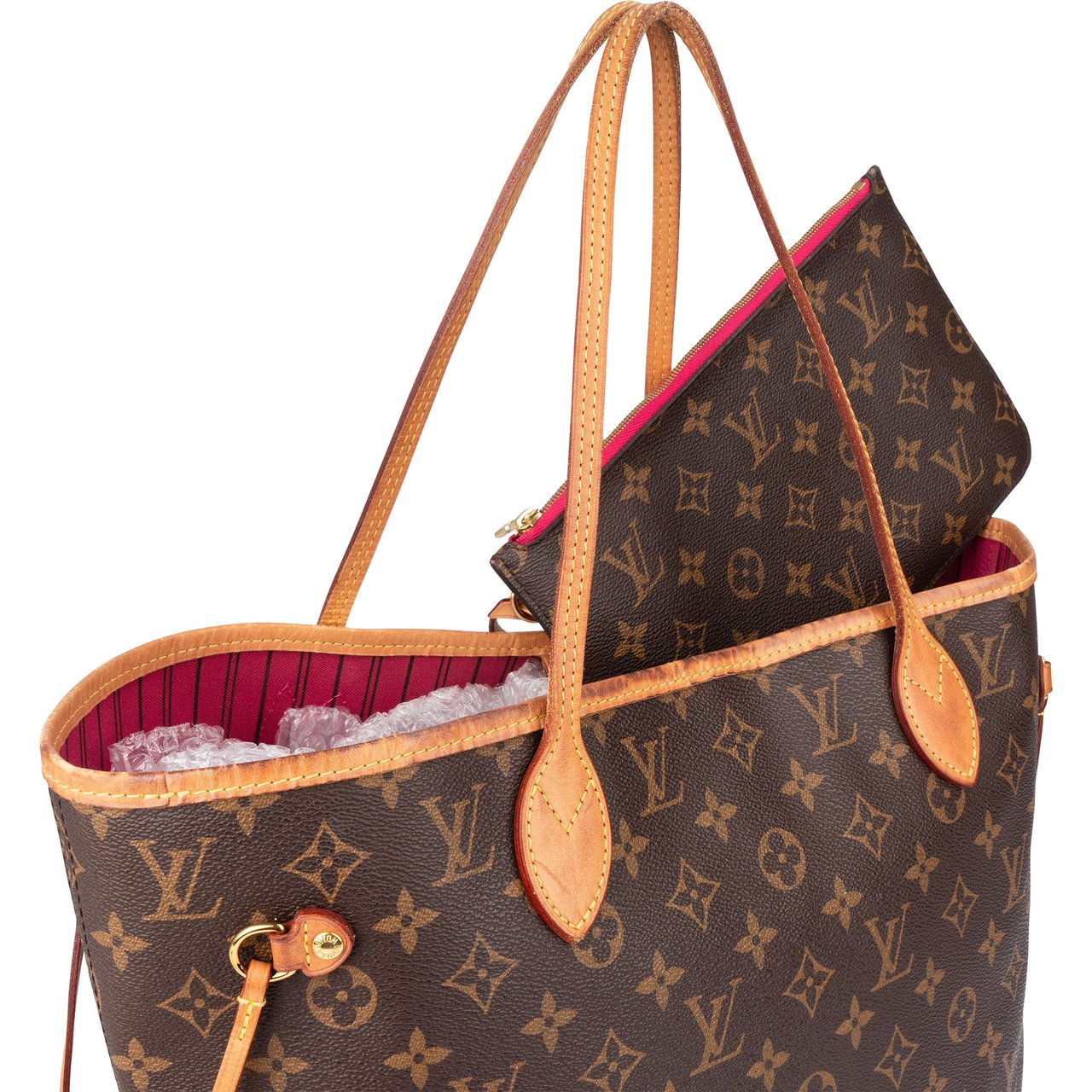 Louis Vuitton Louis Vuitton Canvas Monogram Neverfull MM Shopper Handbag Bruin