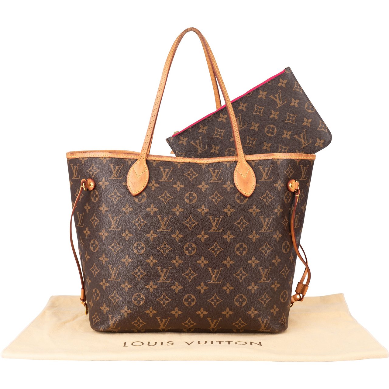 Louis Vuitton Louis Vuitton Canvas Monogram Neverfull MM Shopper Handbag Bruin