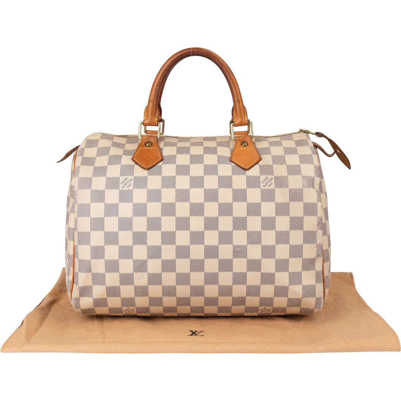 Louis Vuitton Louis Vuitton Damier Azur Monogram Speedy 30 Handbag Wit