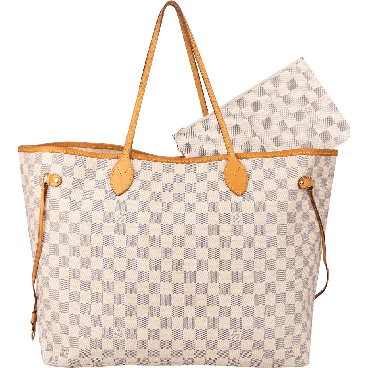 Louis Vuitton Louis Vuitton Damier Azur Monogram Neverfull GM Shopper Handbag Wit