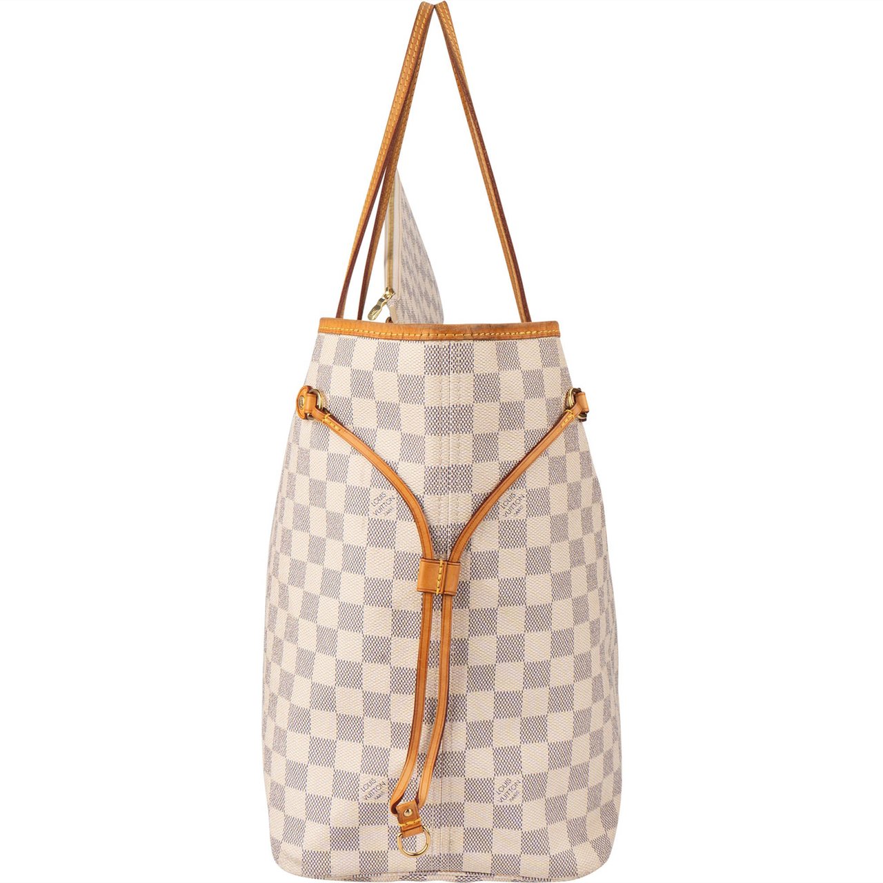 Louis Vuitton Damier Azur Monogram Neverfull GM Shopper Handbag Wit