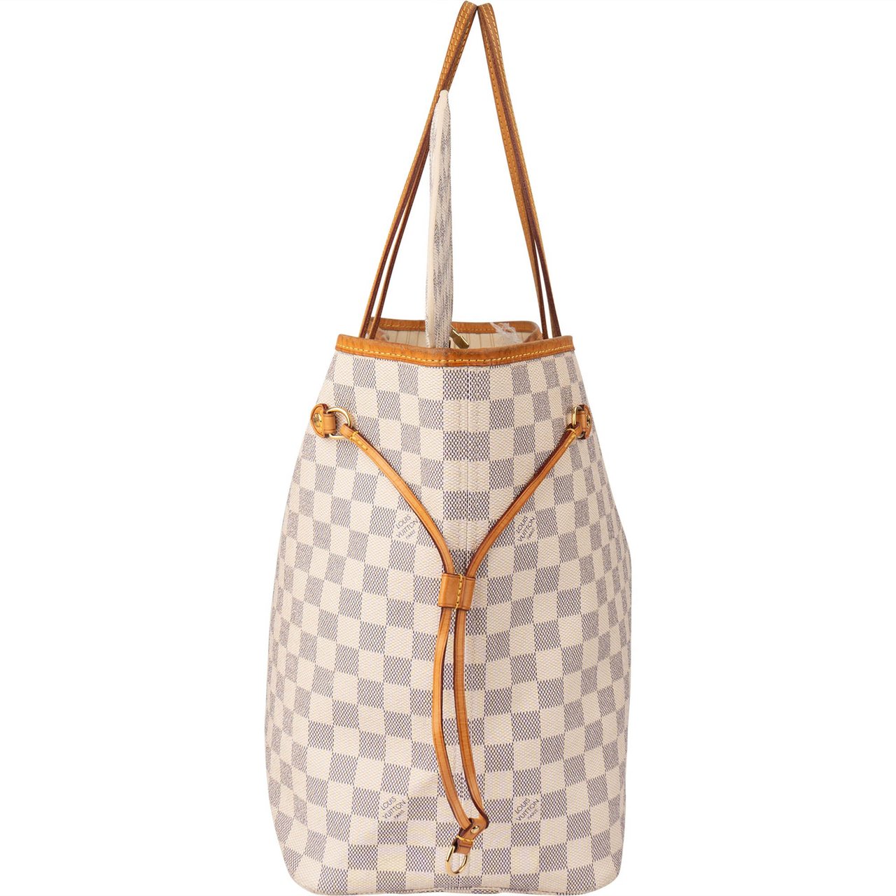 Louis Vuitton Damier Azur Monogram Neverfull GM Shopper Handbag Wit