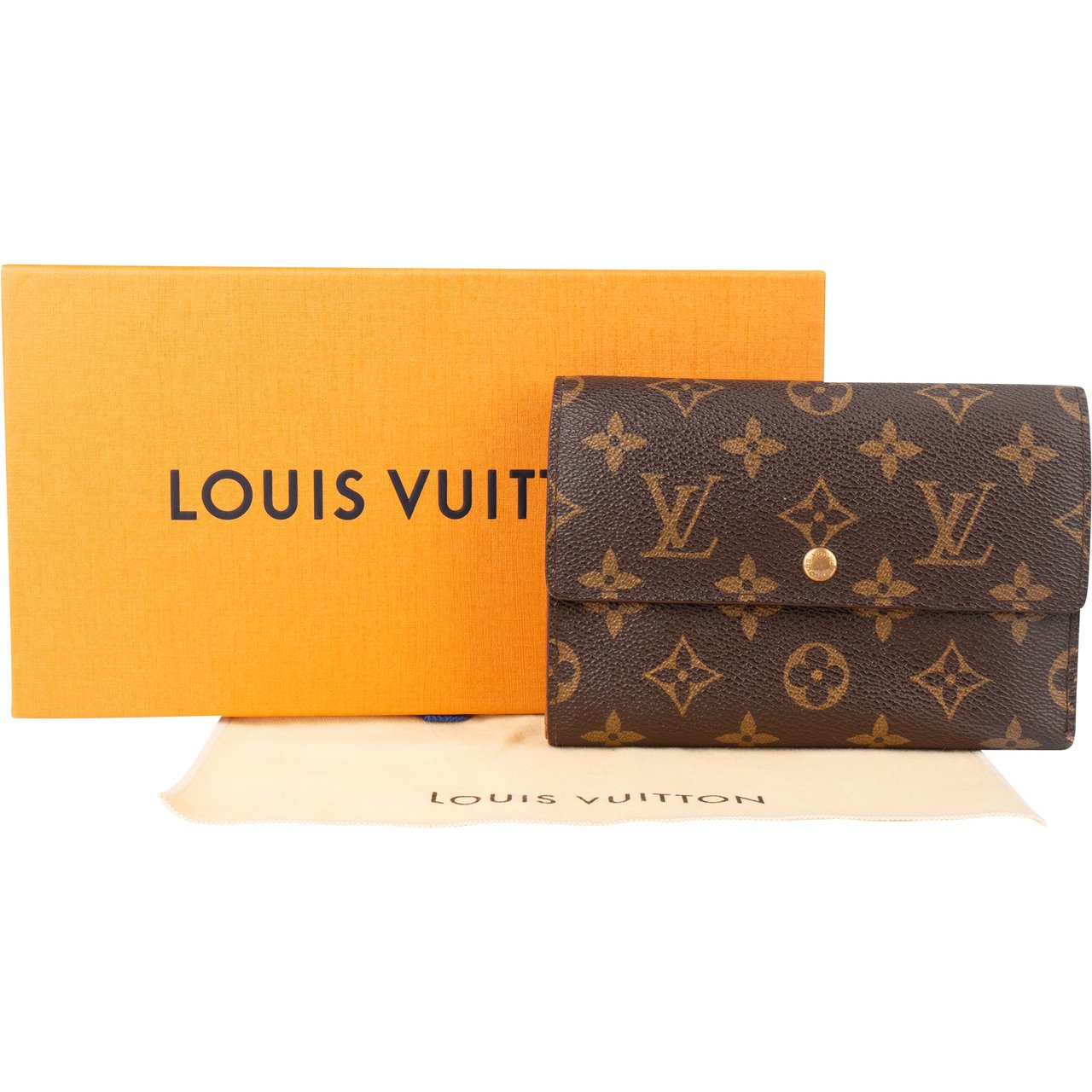 Louis Vuitton Louis Vuitton Canvas Monogram Tresor Wallet Bruin
