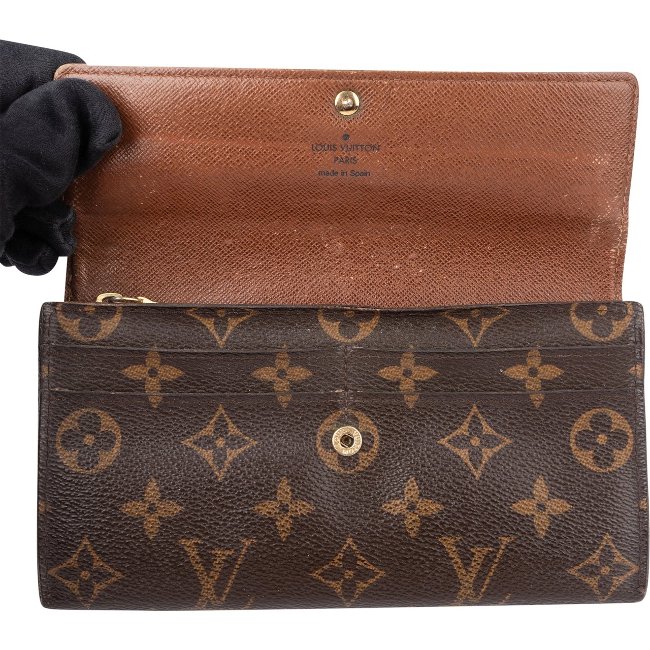 Louis Vuitton Louis Vuitton Canvas Monogram Sarah Wallet Bruin