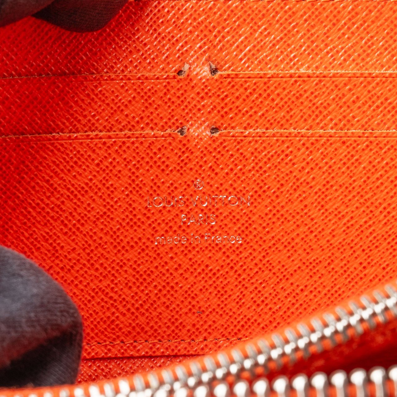 Louis Vuitton Louis Vuitton Orange Epi Leather Zippy Wallet Oranje