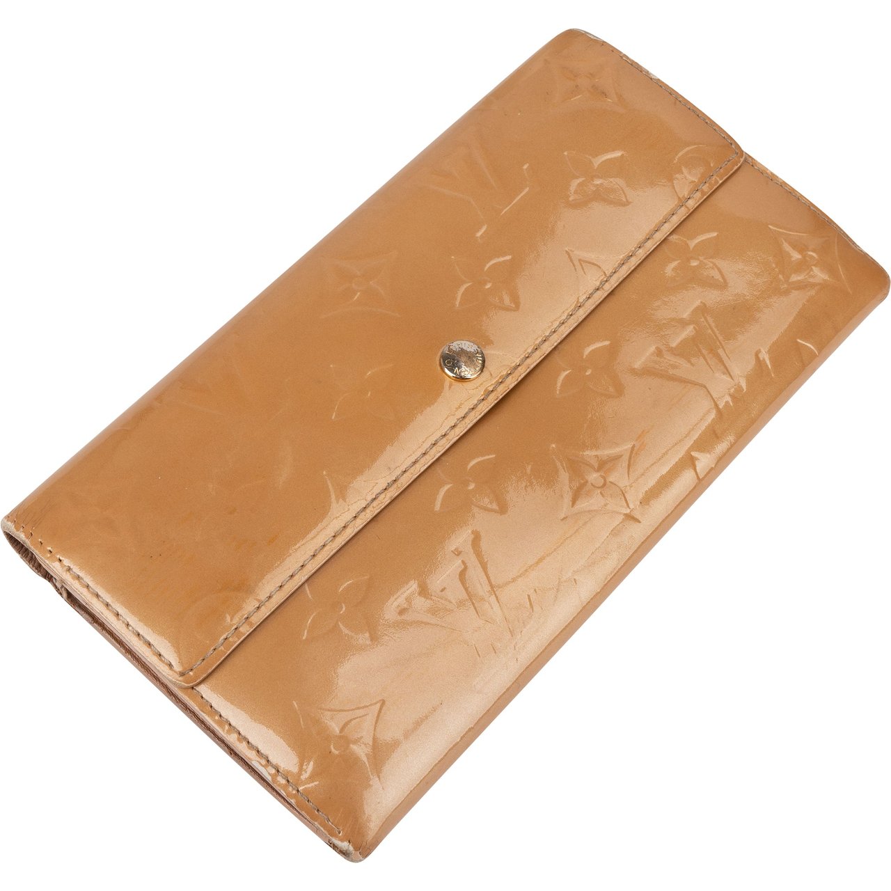 Louis Vuitton Louis Vuitton Vernis Monogram Sarah Wallet Beige