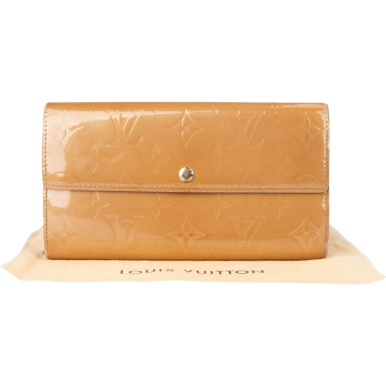 Louis Vuitton Louis Vuitton Vernis Monogram Sarah Wallet Beige