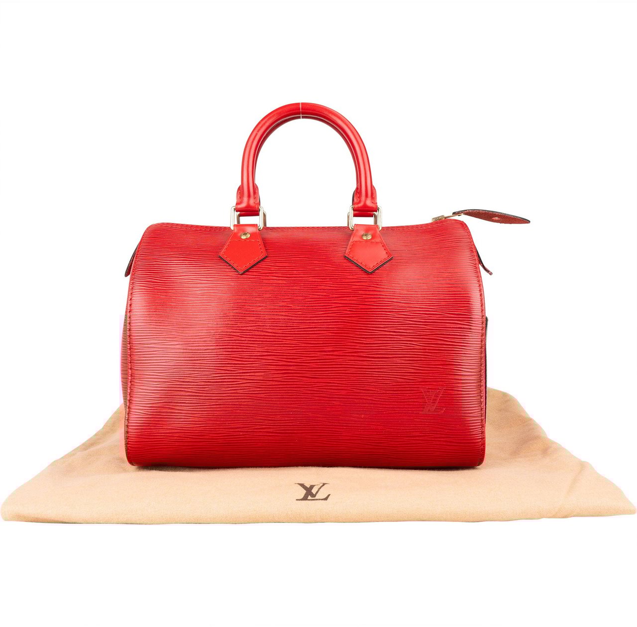 Louis Vuitton Louis Vuitton Rouge Epi Leather Speedy 25 Handbag Rood