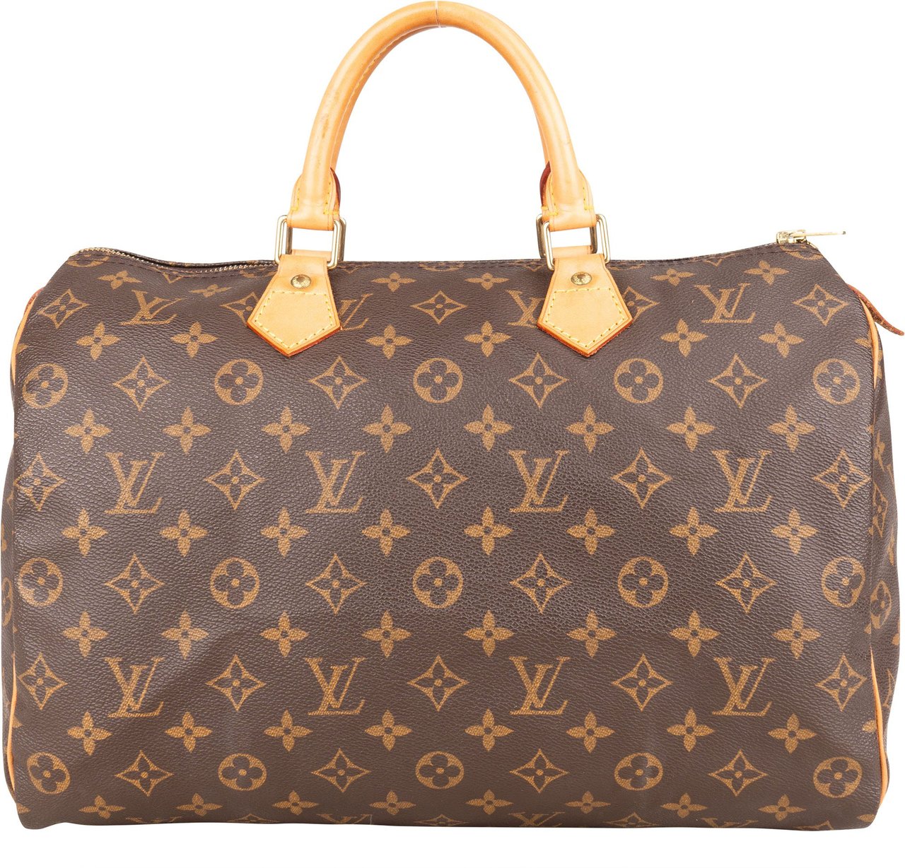 Louis Vuitton Louis Vuitton Canvas Monogram Speedy 35 Handbag Bruin