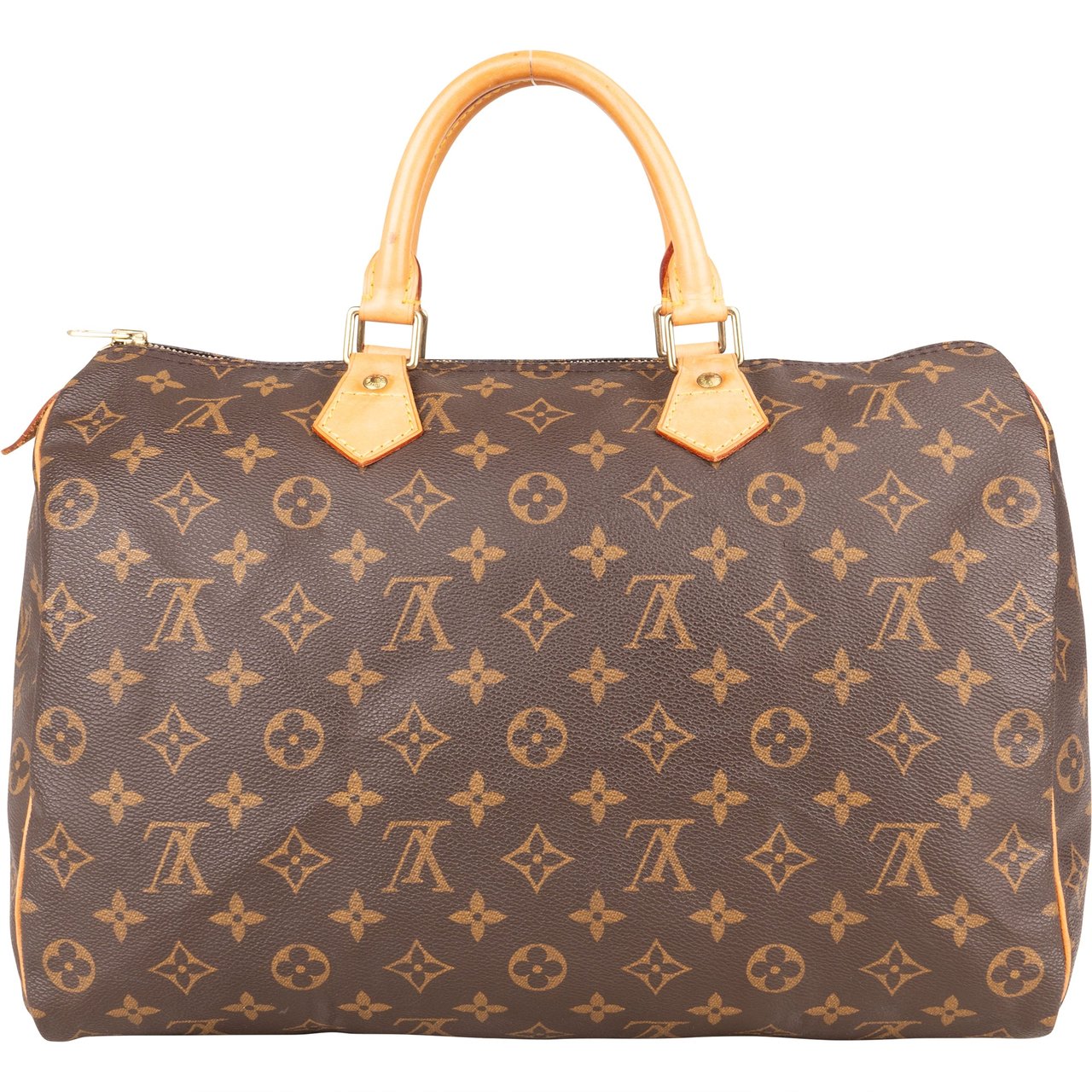 Louis Vuitton Louis Vuitton Canvas Monogram Speedy 35 Handbag Bruin