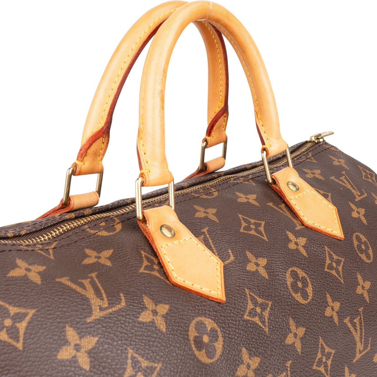 Louis Vuitton Louis Vuitton Canvas Monogram Speedy 35 Handbag Bruin