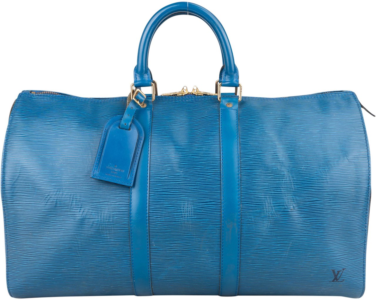 Louis Vuitton Louis Vuitton Bleu Epi Leather Keepall 45 Blauw