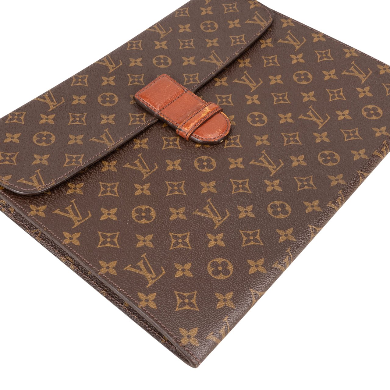 Louis Vuitton Louis Vuitton Canvas Monogram Porte Ministre Clutch Bruin