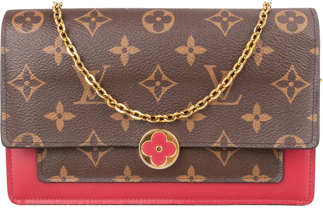 Louis Vuitton Louis Vuitton Canvas Monogram Flore Chain Crossbody Bag Bruin