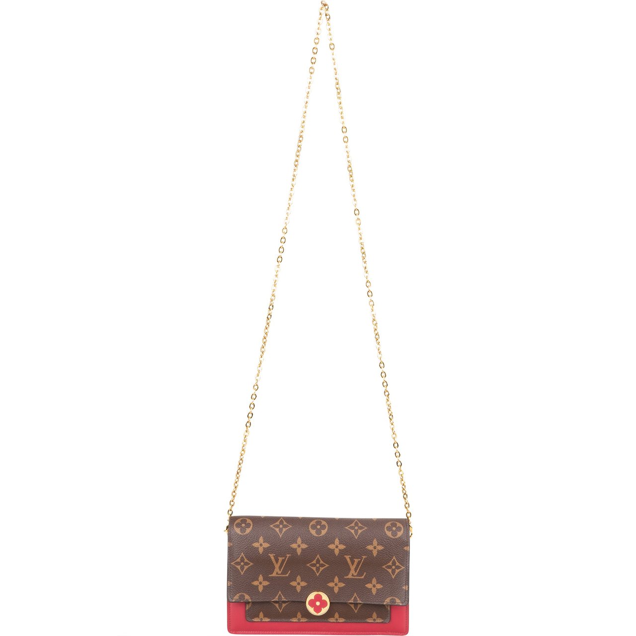 Louis Vuitton Louis Vuitton Canvas Monogram Flore Chain Crossbody Bag Bruin