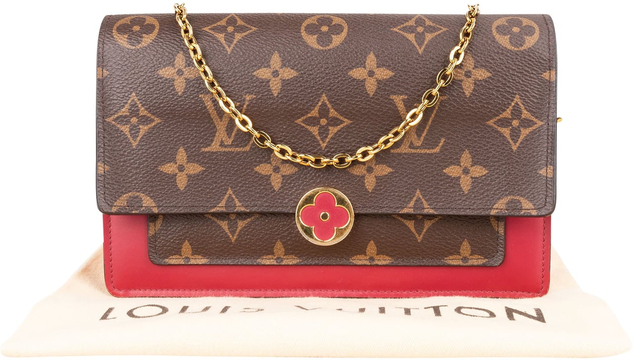 Louis Vuitton Louis Vuitton Canvas Monogram Flore Chain Crossbody Bag Bruin