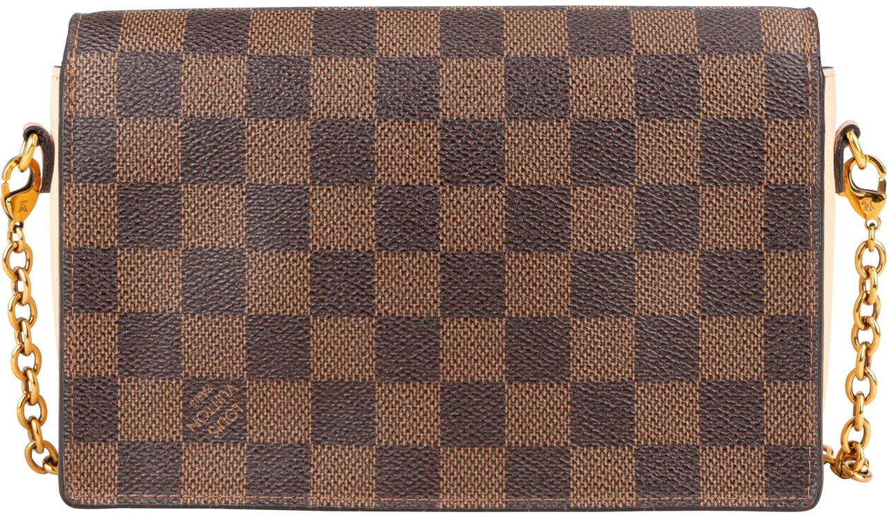 Louis Vuitton Damier Ebene Monogram Vavin Chain Crossbody Bag Bruin