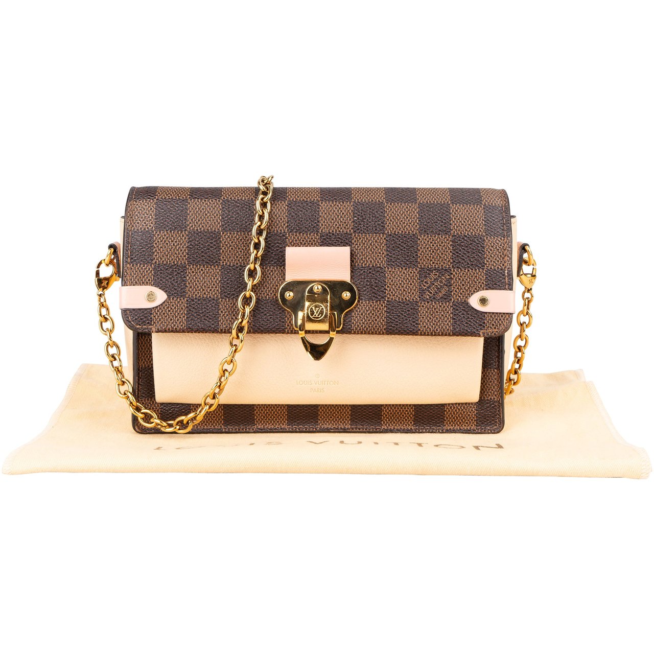 Louis Vuitton Louis Vuitton Damier Ebene Monogram Vavin Chain Crossbody Bag Bruin