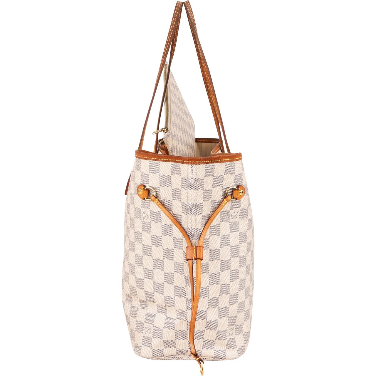 Louis Vuitton Louis Vuitton Damier Azur Monogram Neverfull MM Shopper Handbag Wit