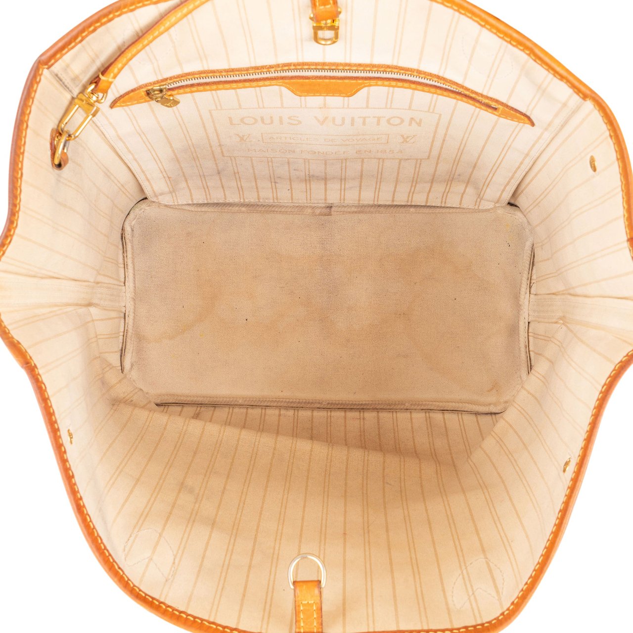 Louis Vuitton Damier Azur Monogram Neverfull MM Shopper Handbag Wit