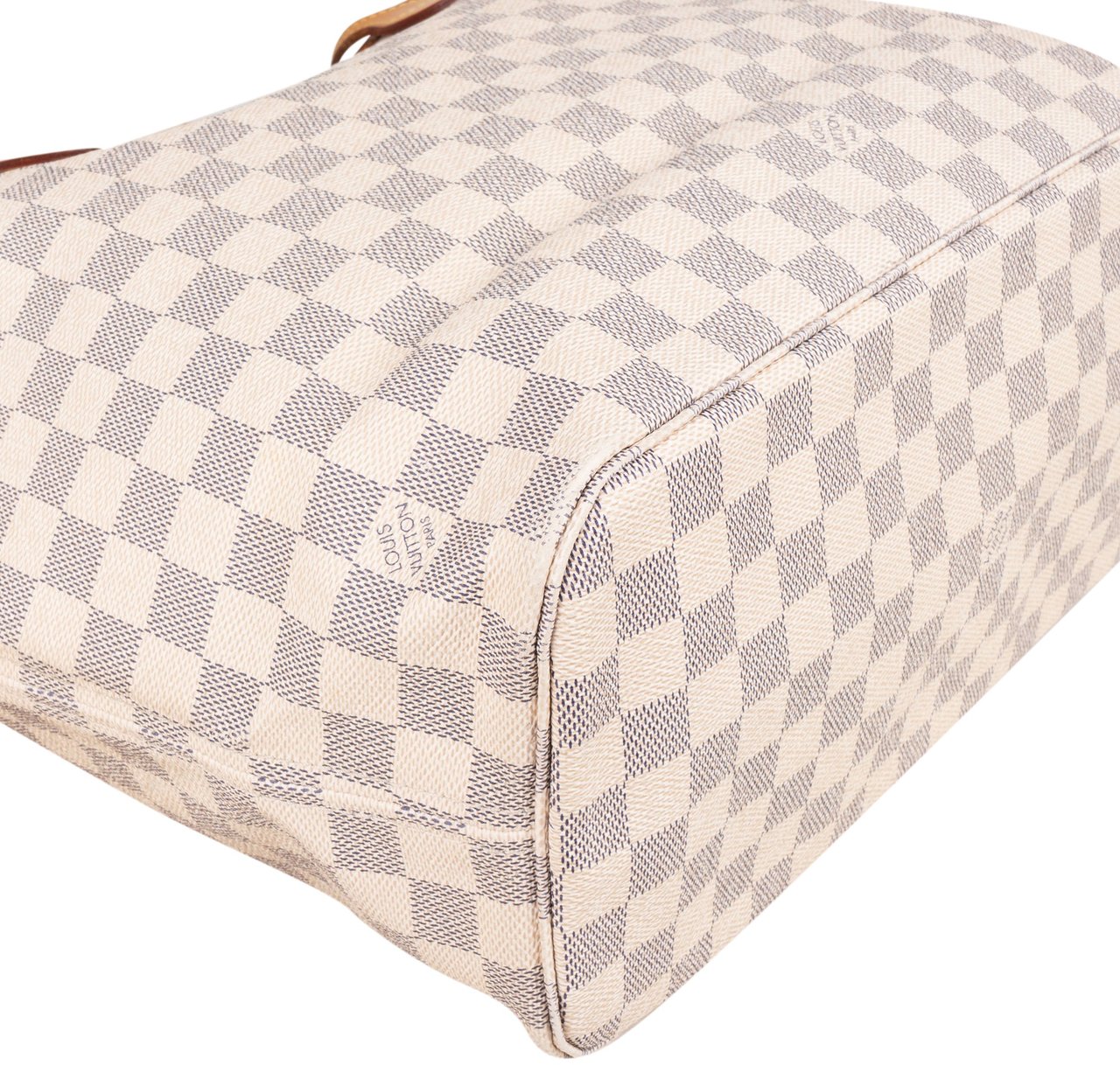 Louis Vuitton Damier Azur Monogram Neverfull MM Shopper Handbag Wit