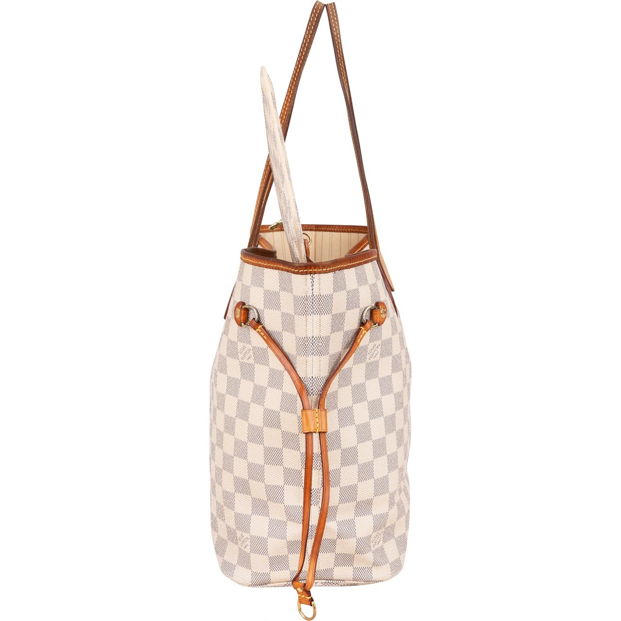 Louis Vuitton Louis Vuitton Damier Azur Monogram Neverfull MM Shopper Handbag Wit